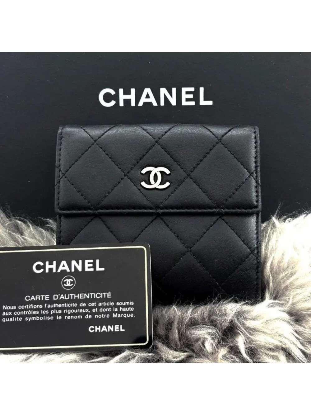 Chanel Wallet Quilted Lamb Hook Bifold